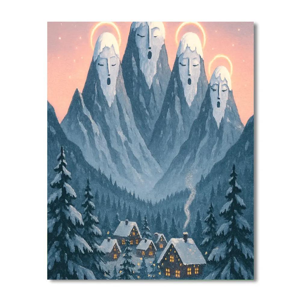 Winter Choir Of Mountain Peaks paint by number
