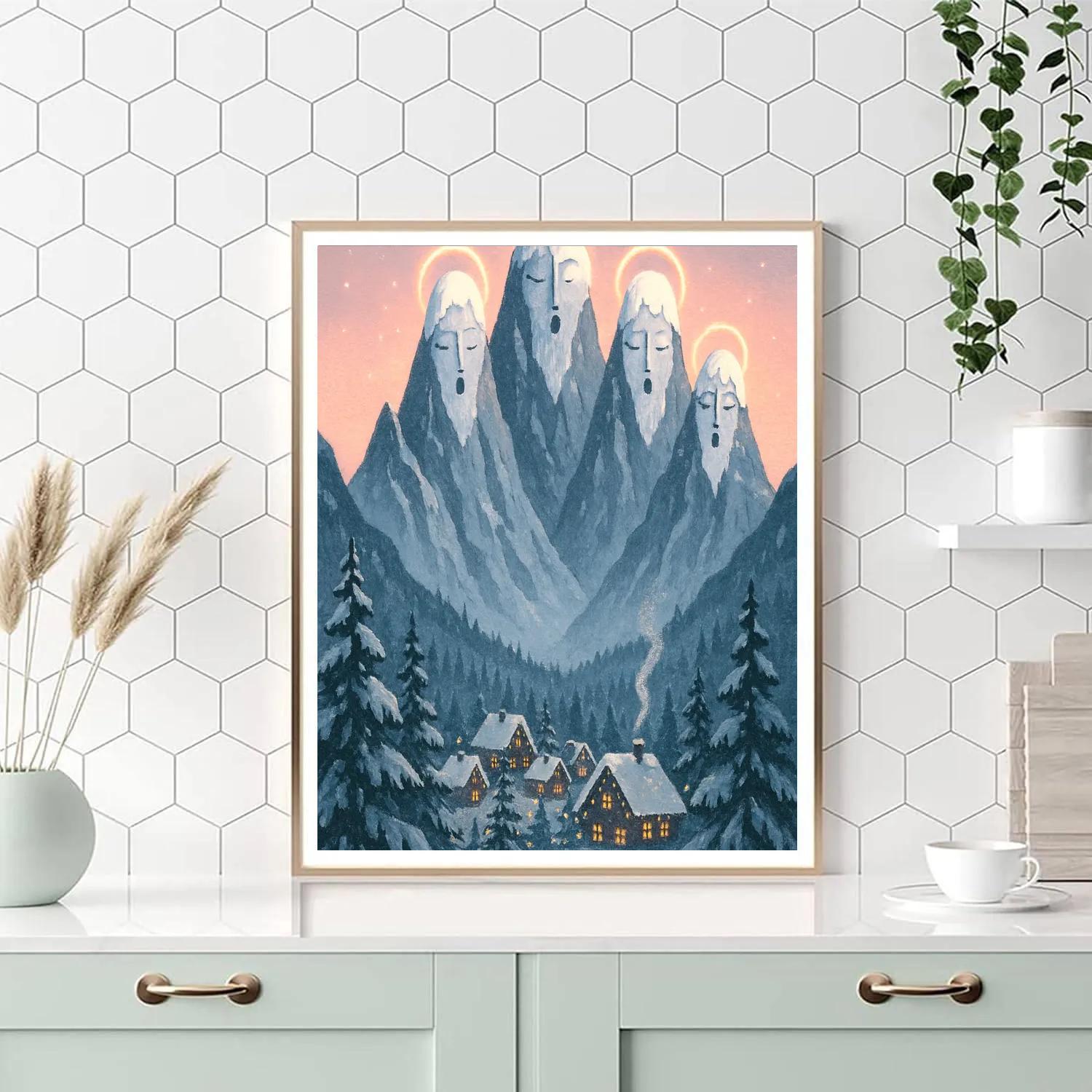 Winter Choir Of Mountain Peaks paint by number