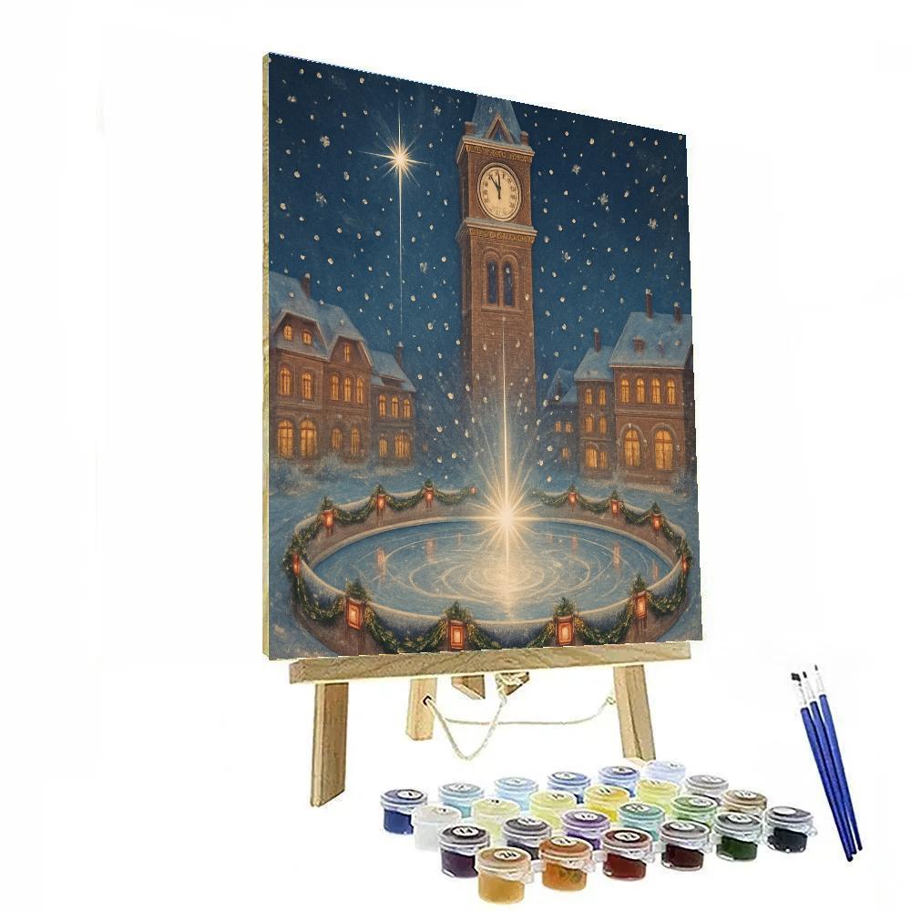 Clock Tower Winter Stardrop paint by numbers