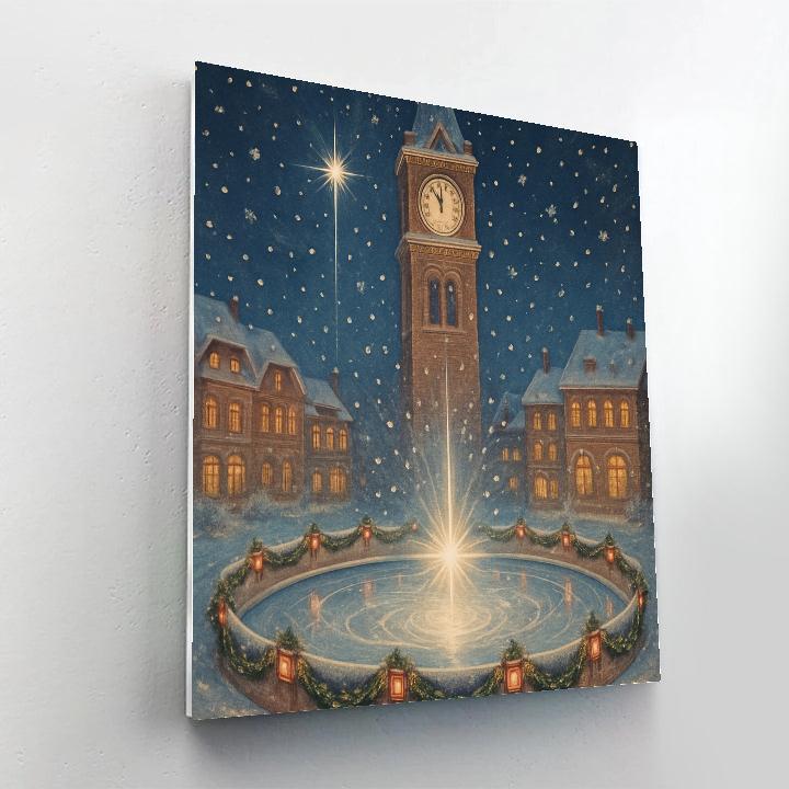 Clock Tower Winter Stardrop paint by numbers