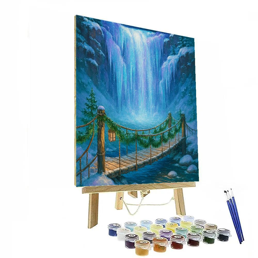 Frozen Waterfall Holiday Bridge Paint by numbers kits