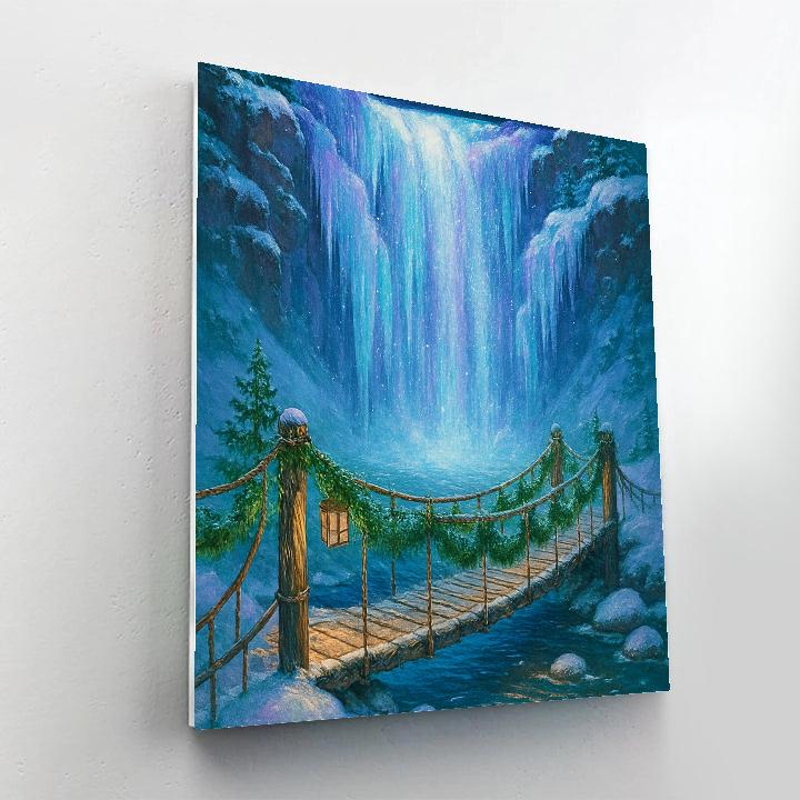 Frozen Waterfall Holiday Bridge Paint by numbers kits