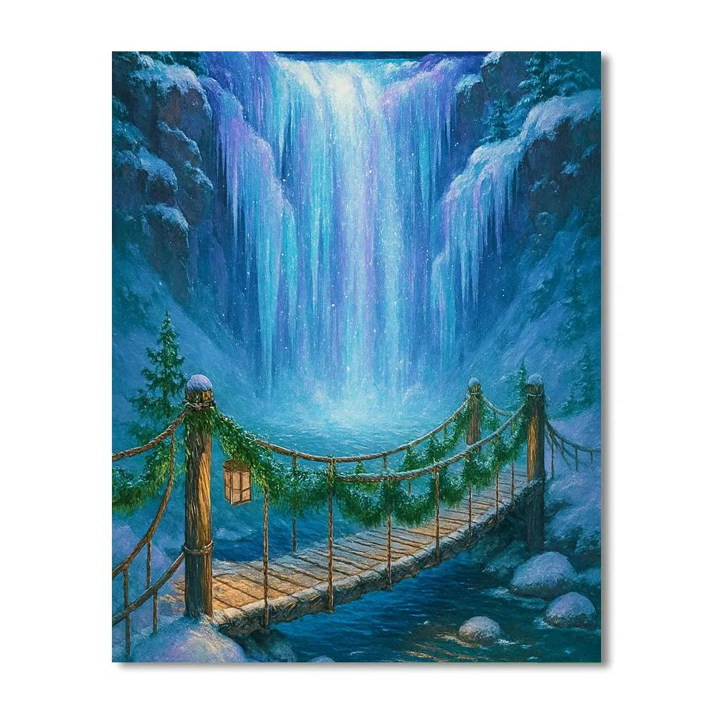 Frozen Waterfall Holiday Bridge Paint by numbers kits