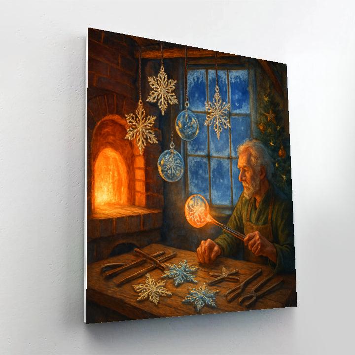 Snowflake Glassblower Workshop Number painting