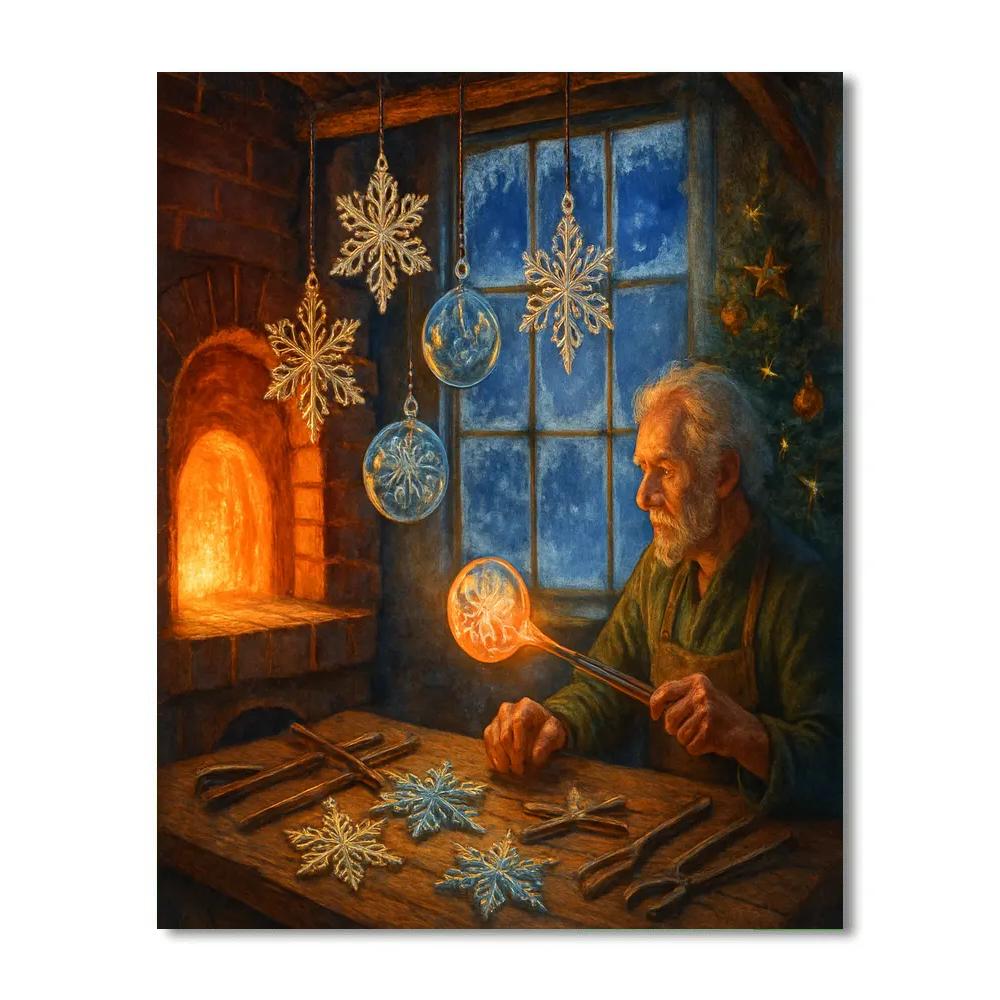 Snowflake Glassblower Workshop Number painting