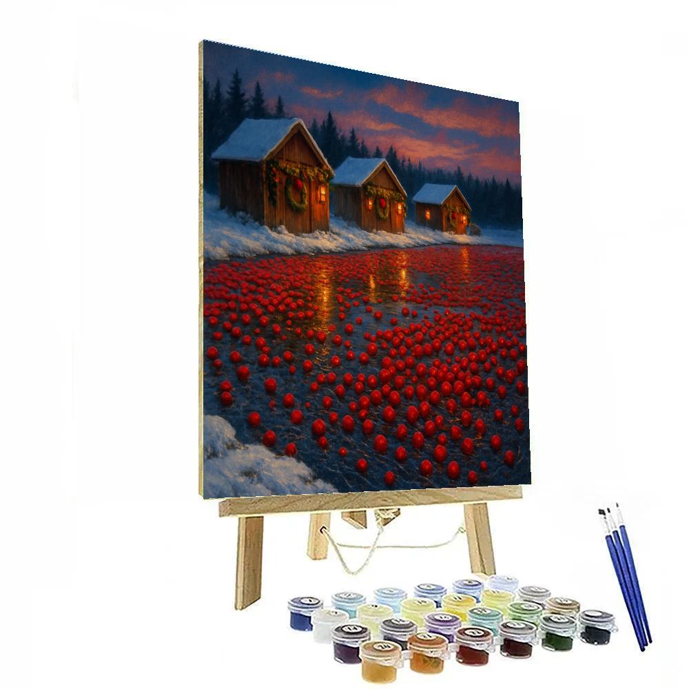 Cranberry Bog Winter Twilight painting number kit