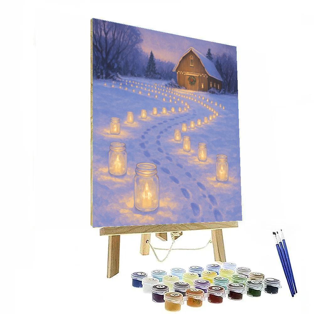 Winter Meadow Candle Path paint by color