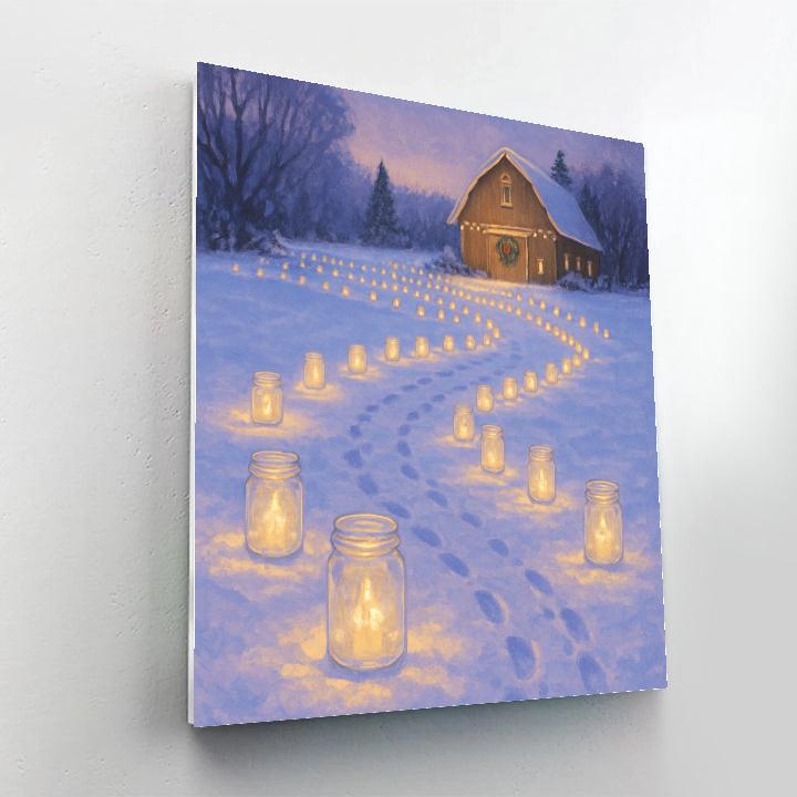 Winter Meadow Candle Path paint by color