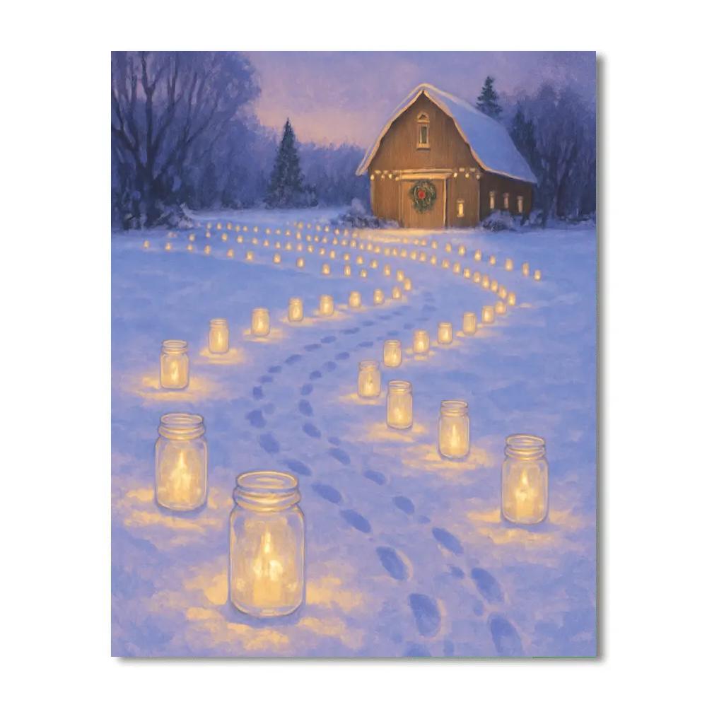 Winter Meadow Candle Path paint by color