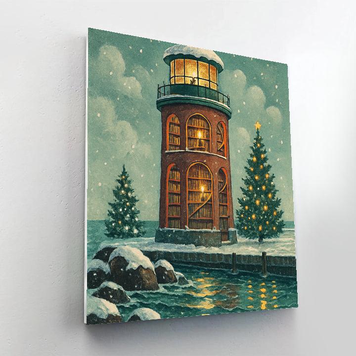 Christmas Harbor Lighthouse Library Numbered painting kits