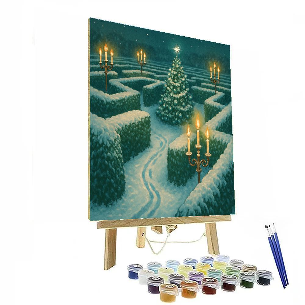 Frozen Hedge Maze Christmas Quest Number painting