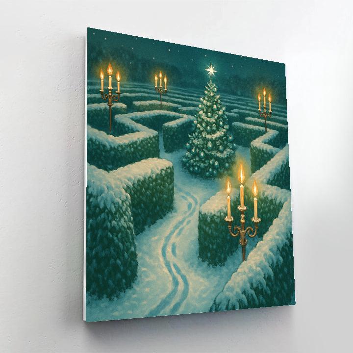 Frozen Hedge Maze Christmas Quest Number painting