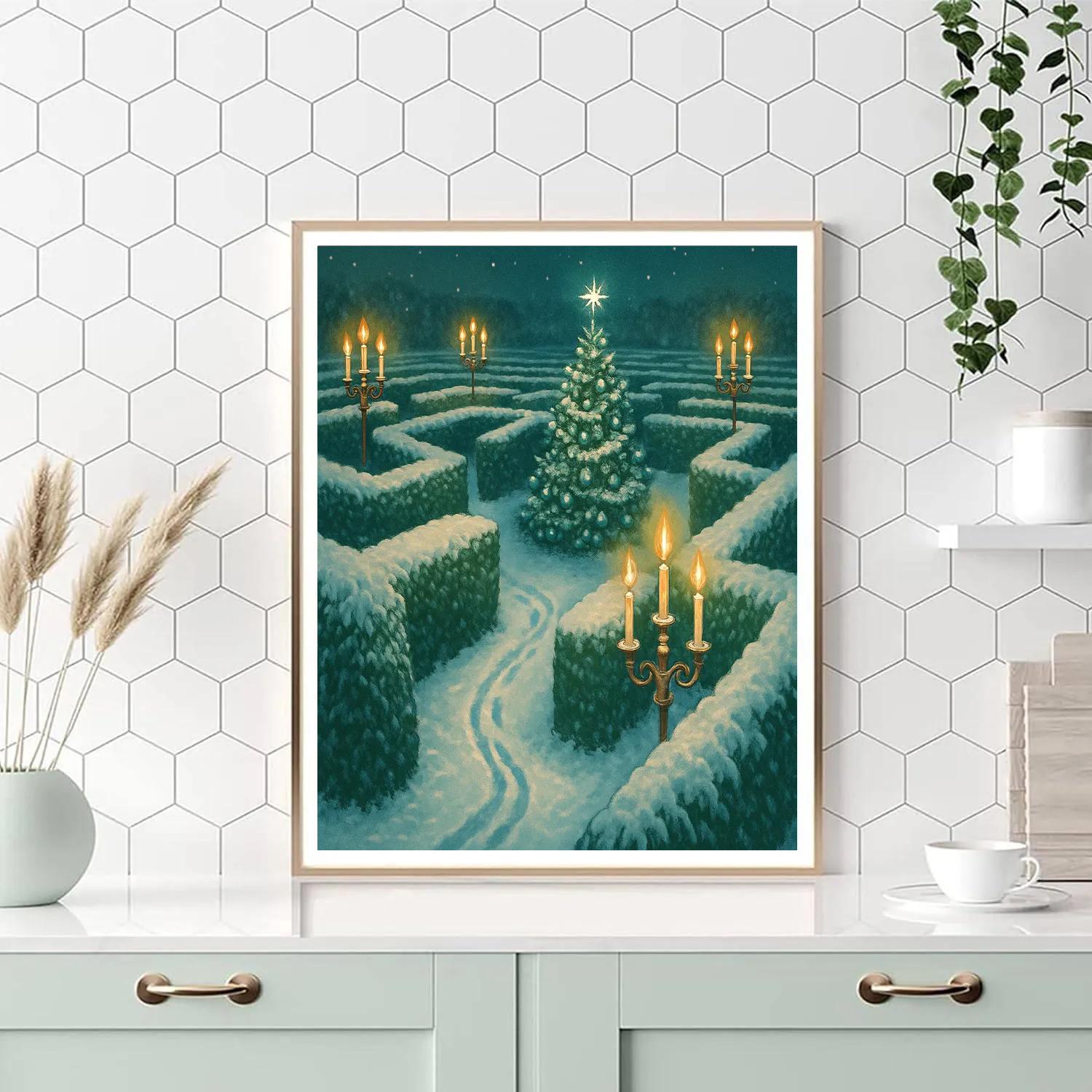 Frozen Hedge Maze Christmas Quest Number painting