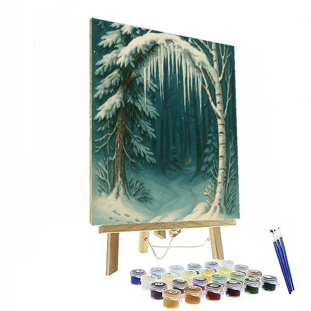 Icicle Crowned Forest Gate Painting by numbers kit