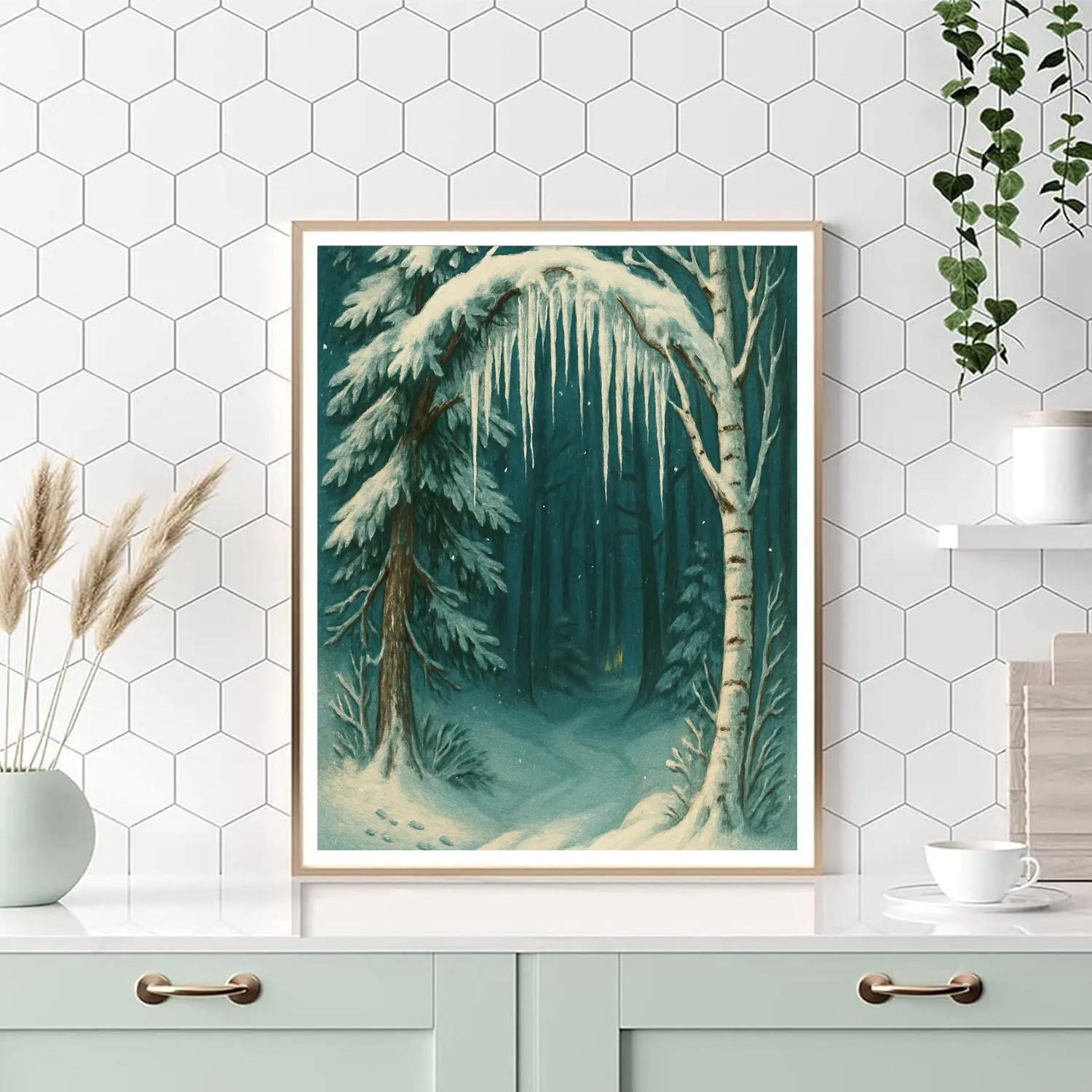 Icicle Crowned Forest Gate Painting by numbers kit