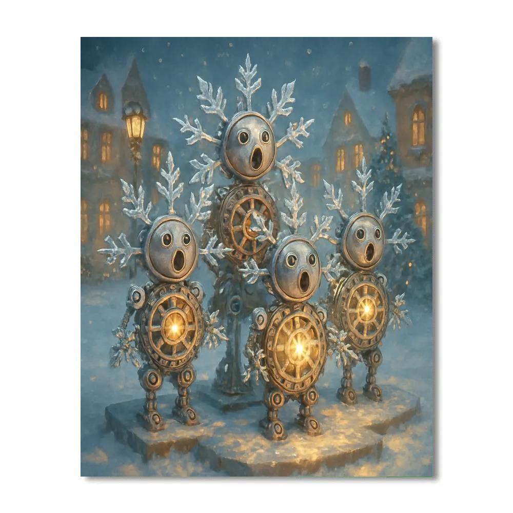 Snowflake Clockwork Carolers Paint by numbers art