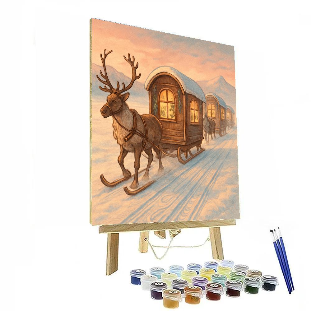 Christmas Caravan Across The Tundra Numbered painting kits