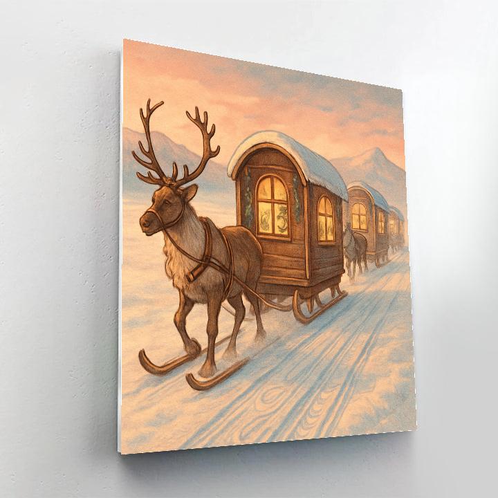 Christmas Caravan Across The Tundra Numbered painting kits