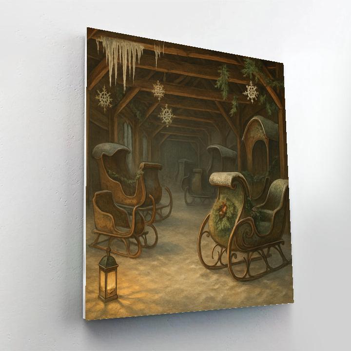 Frozen Library Sleigh Archive paint by number