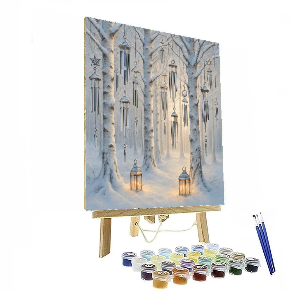 Snowbound Wind Chime Grove paint by number