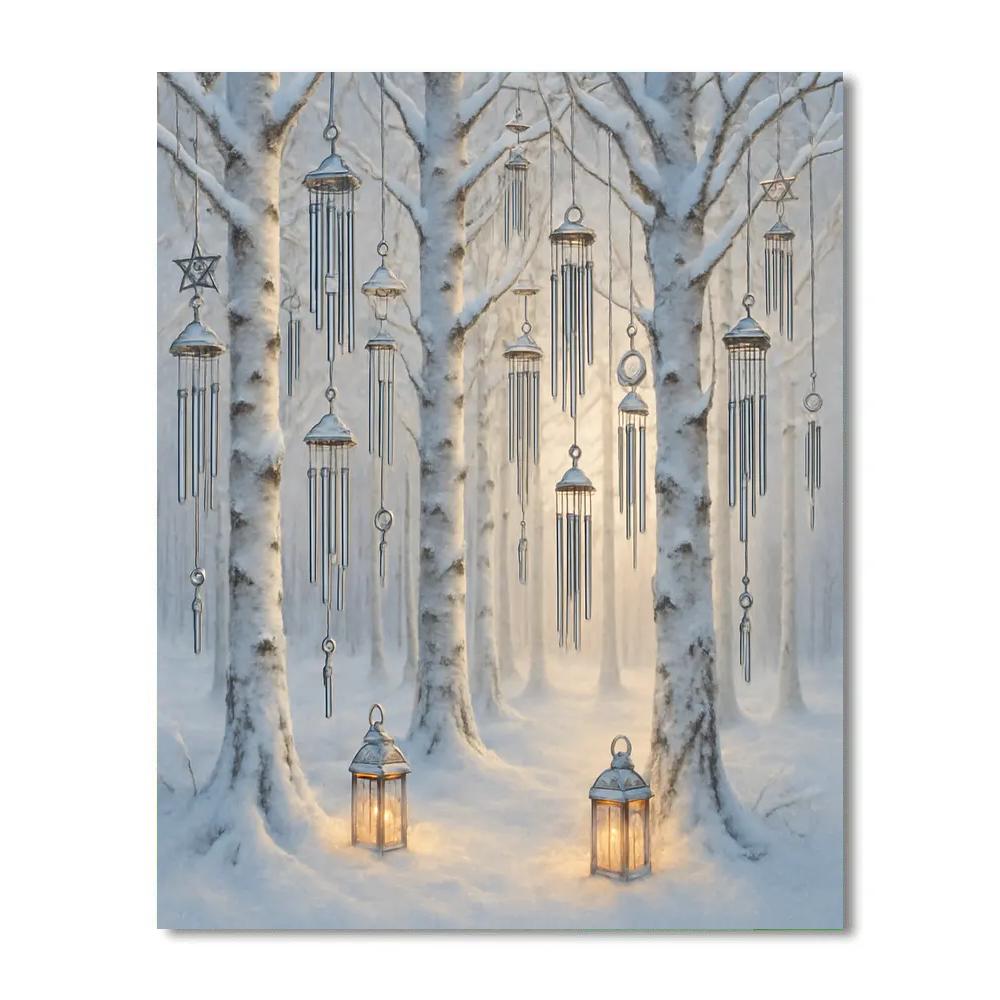 Snowbound Wind Chime Grove paint by number