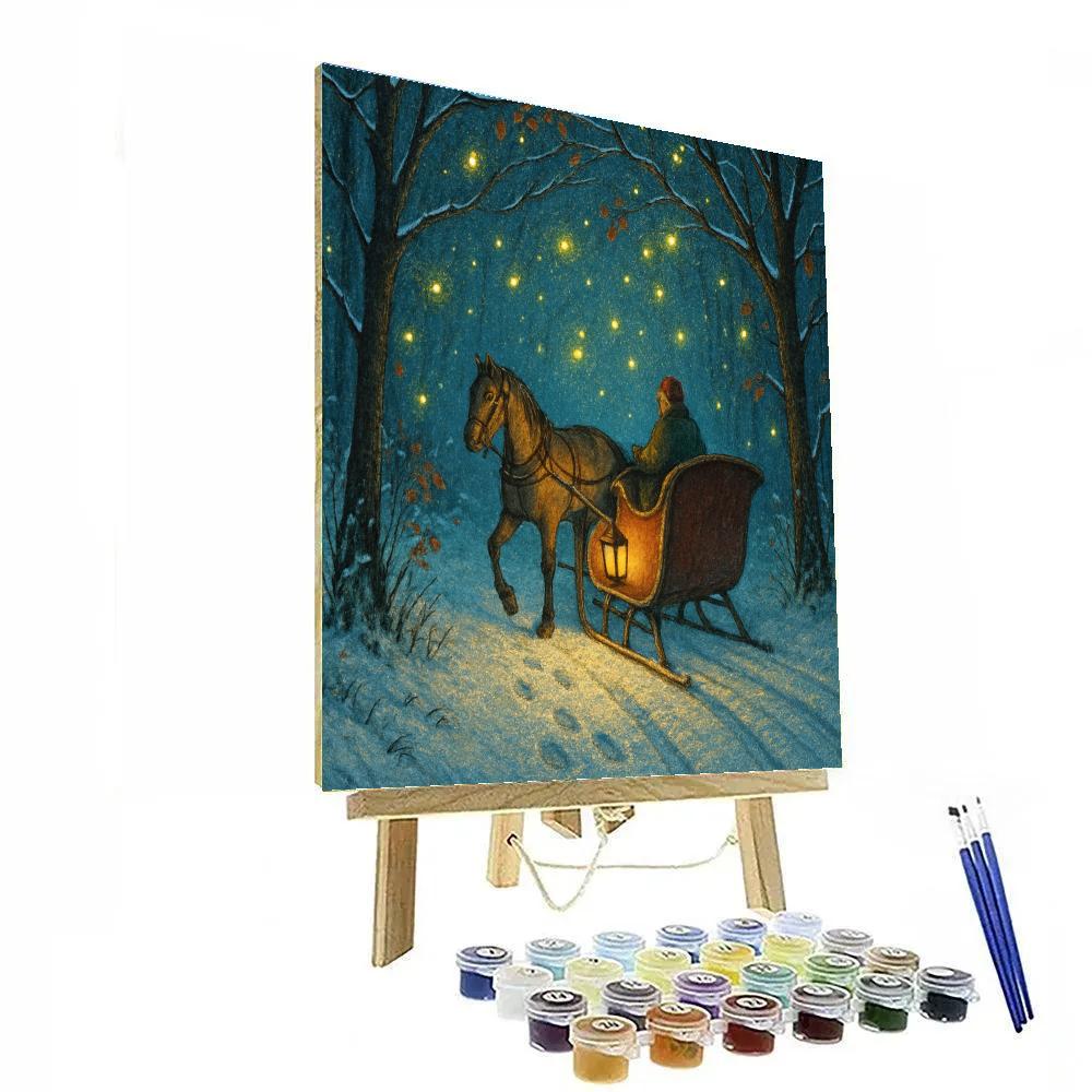 Winter Firefly Sleigh Glen DIY paint by numbers