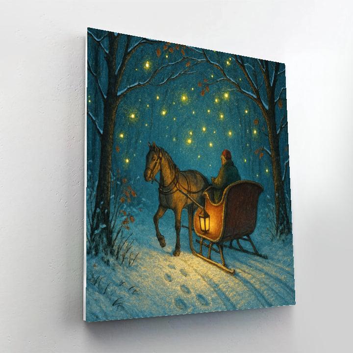 Winter Firefly Sleigh Glen DIY paint by numbers