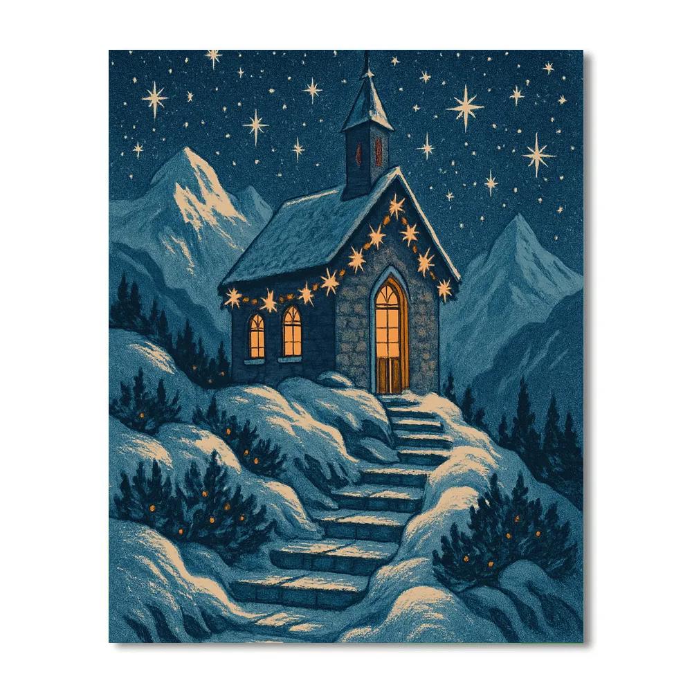 Mountain Chapel Star Garland Ridge Numbered painting kits