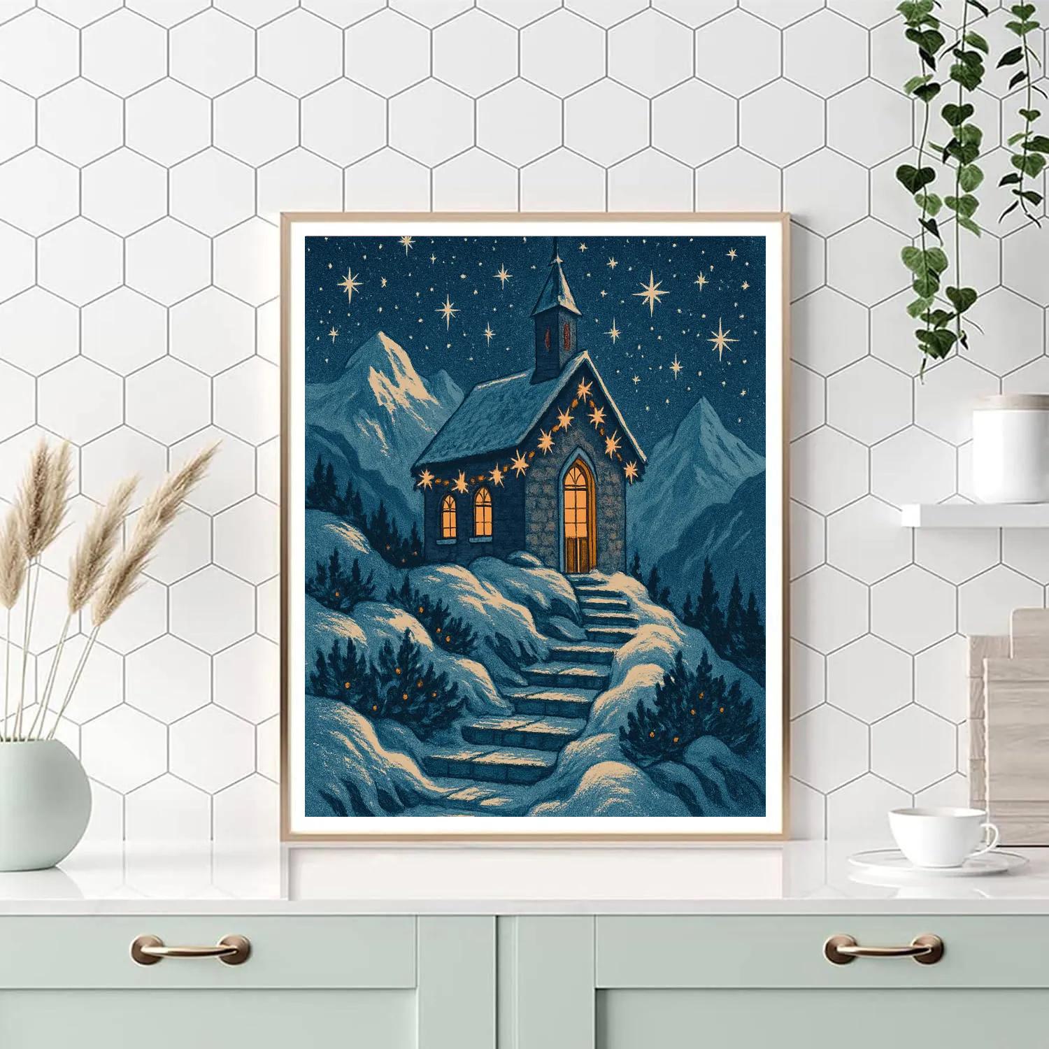 Mountain Chapel Star Garland Ridge Numbered painting kits