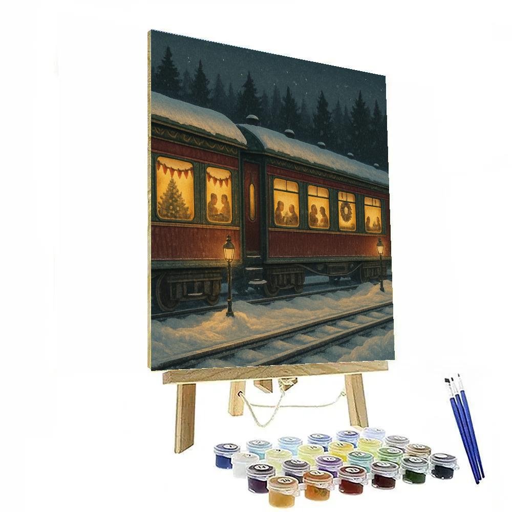 Snowbound Winter Carnival Sleeper Cars paint by numbers