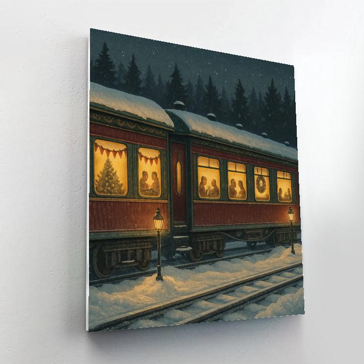 Snowbound Winter Carnival Sleeper Cars paint by numbers