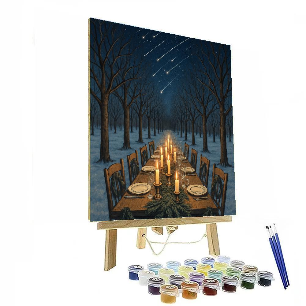 Starfall Over Winter Orchard Table paint by numbers