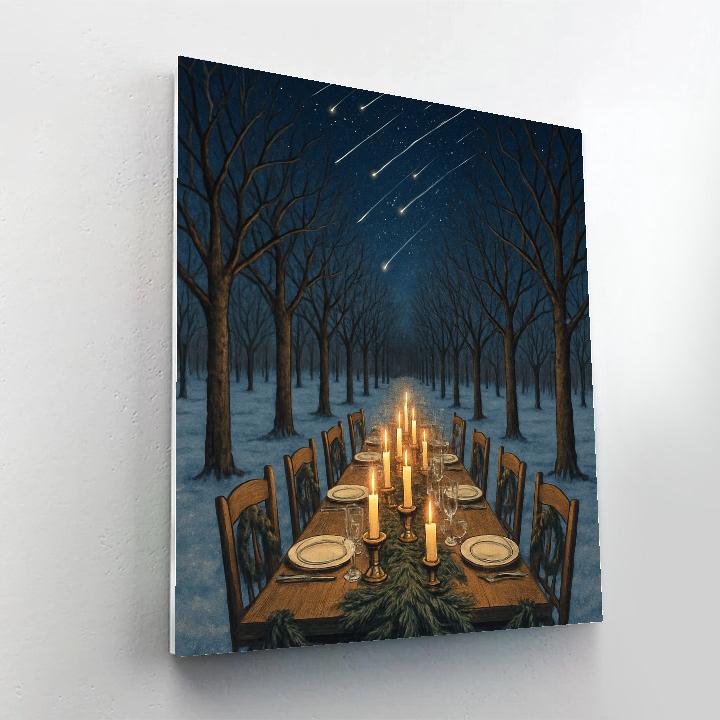 Starfall Over Winter Orchard Table paint by numbers