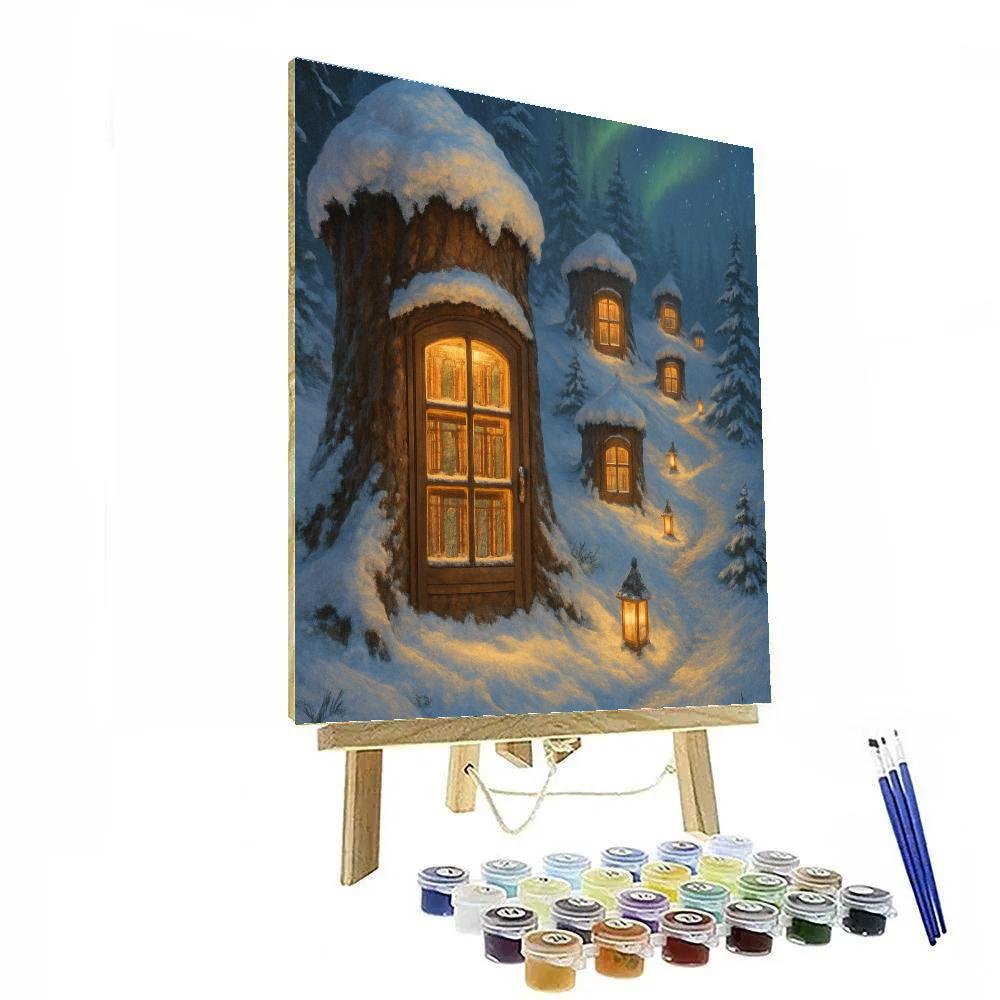 Snowy Pine Library Slope Paint by numbers kits