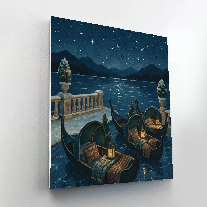 Winter Stargazing Gondola Terrace Number painting