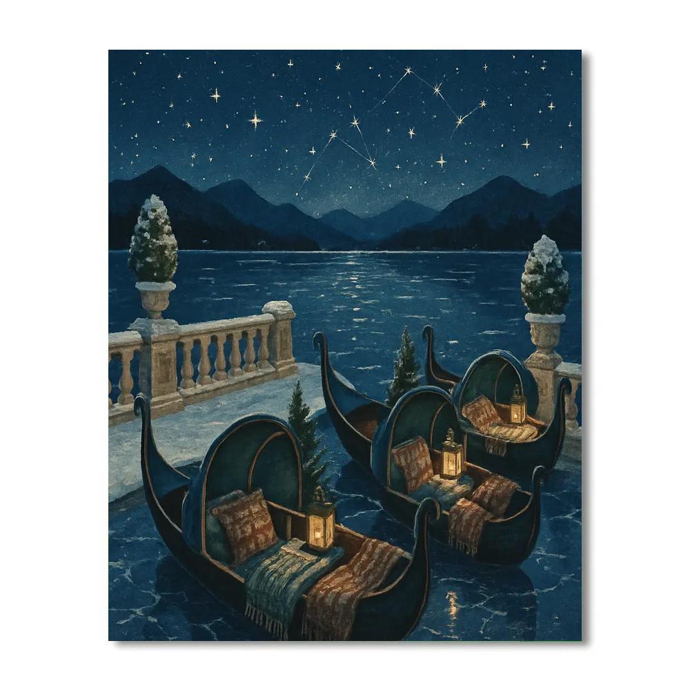 Winter Stargazing Gondola Terrace Number painting