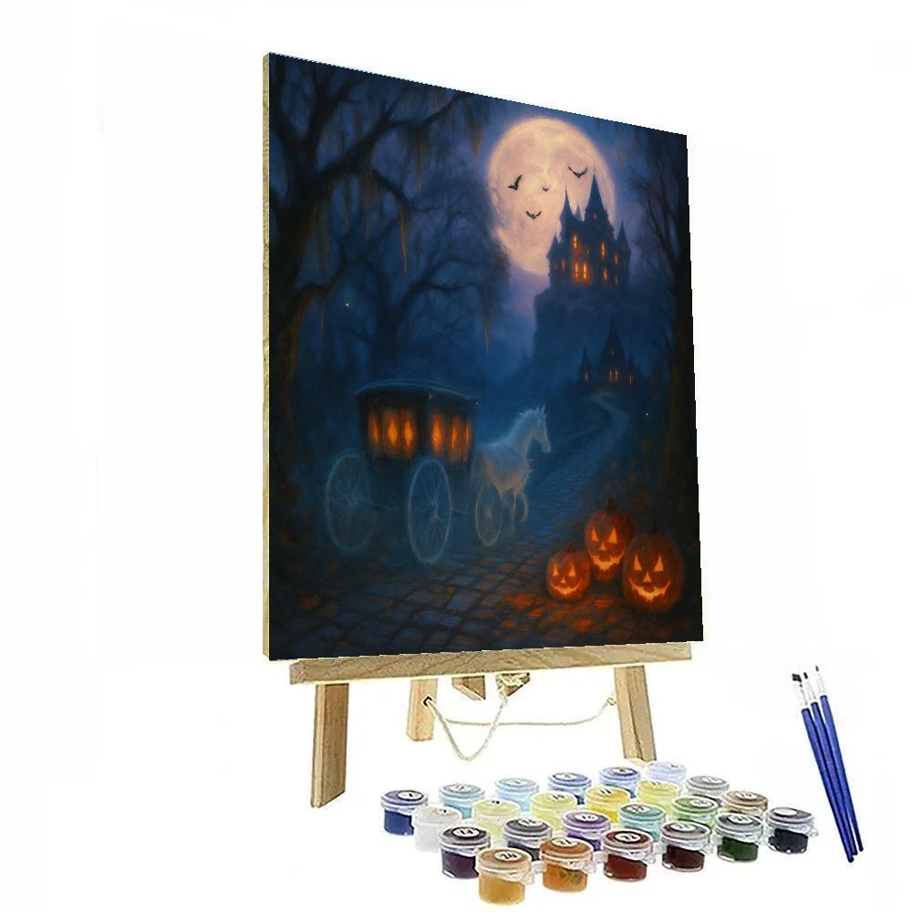 Moonlit Carriage Road To Hollowbrook Manor Paint by numbers kits
