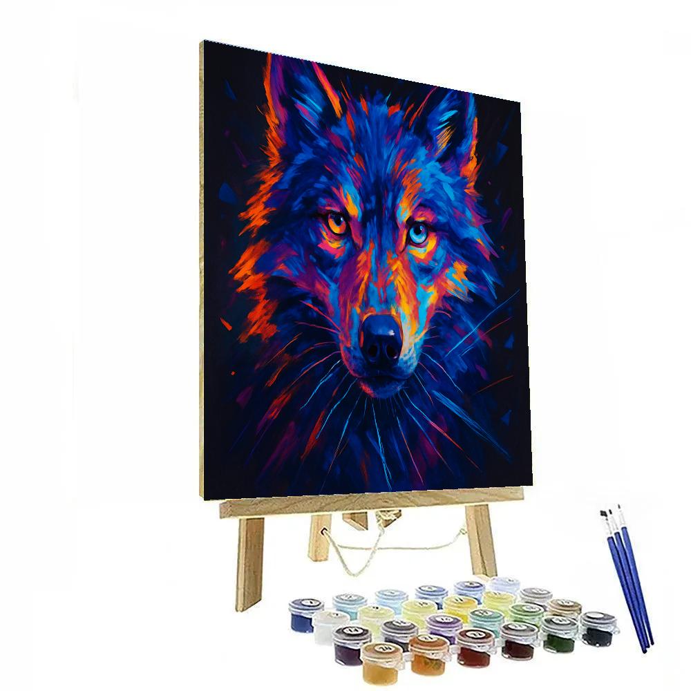 Prismatic Thunder Wolf Gaze paint by number