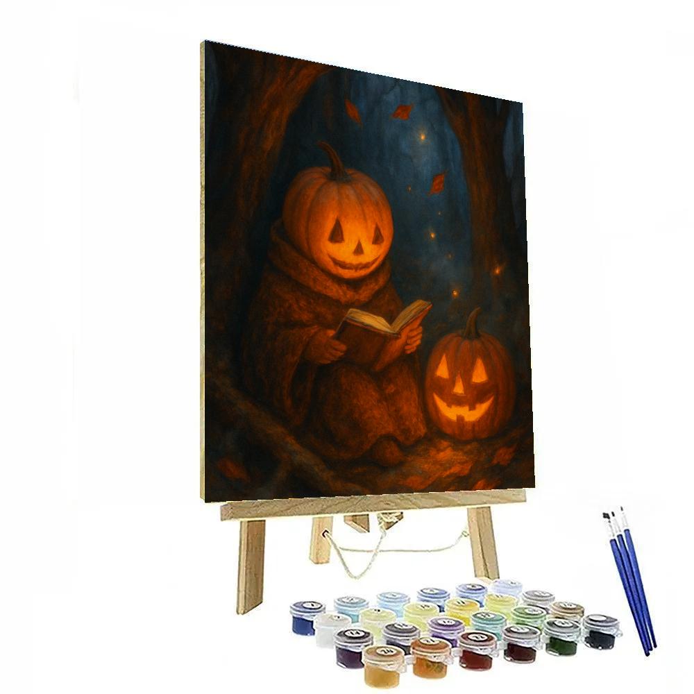 Pumpkin Lantern Reader Nook Painting by numbers kit