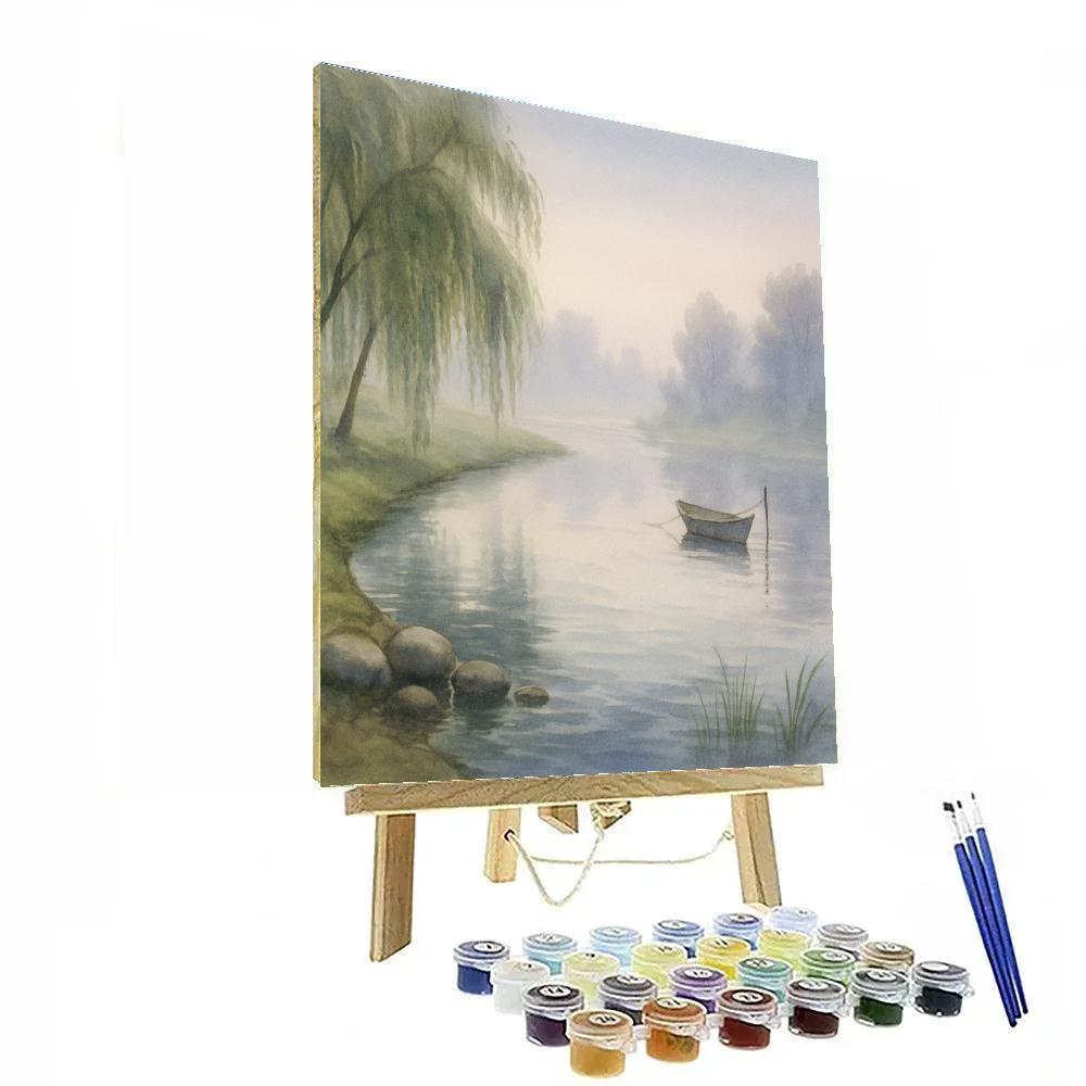Misty Willow Riverbend Painting by numbers kit