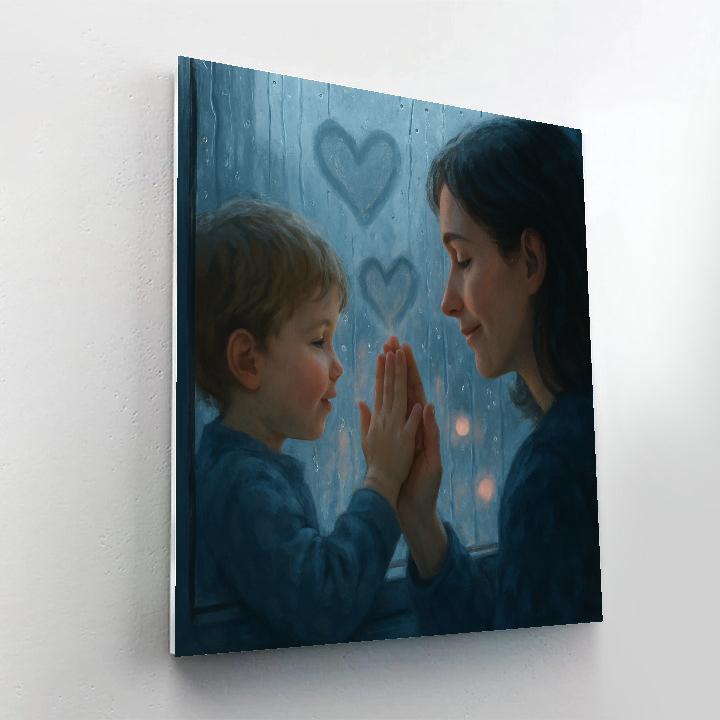 Rainy Window Heart Prints paint by numbers