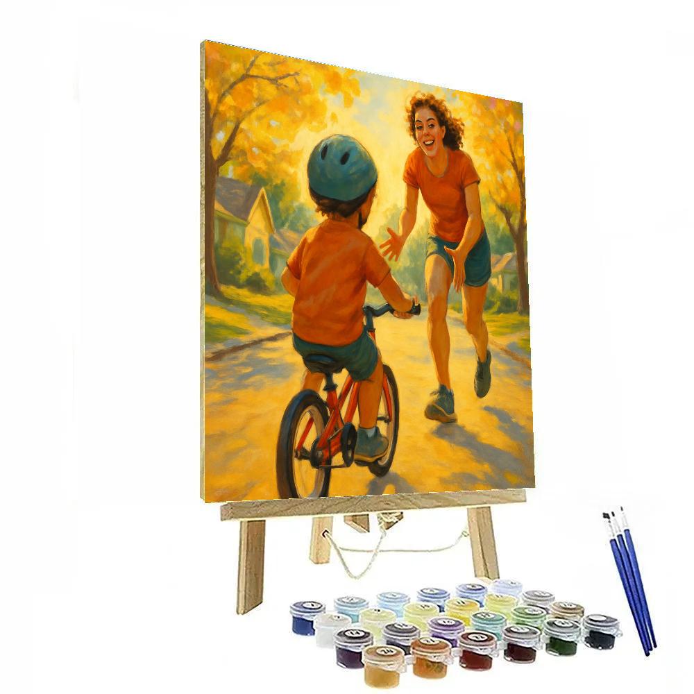 First Bike Ride Encouragement DIY paint by numbers