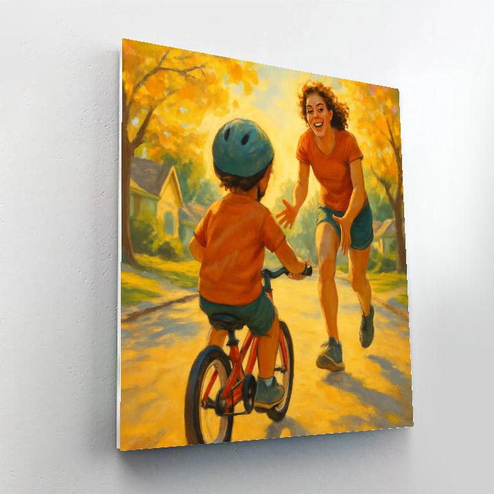 First Bike Ride Encouragement DIY paint by numbers