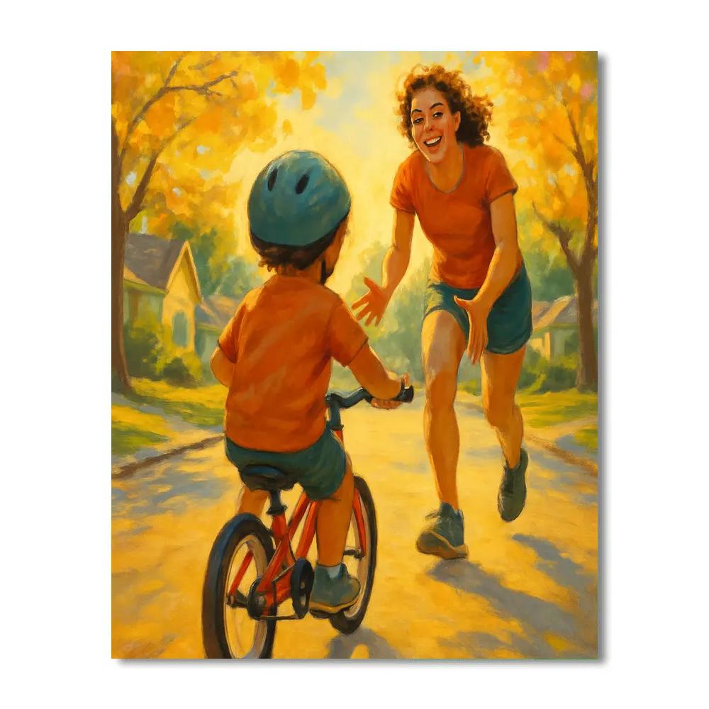 First Bike Ride Encouragement DIY paint by numbers