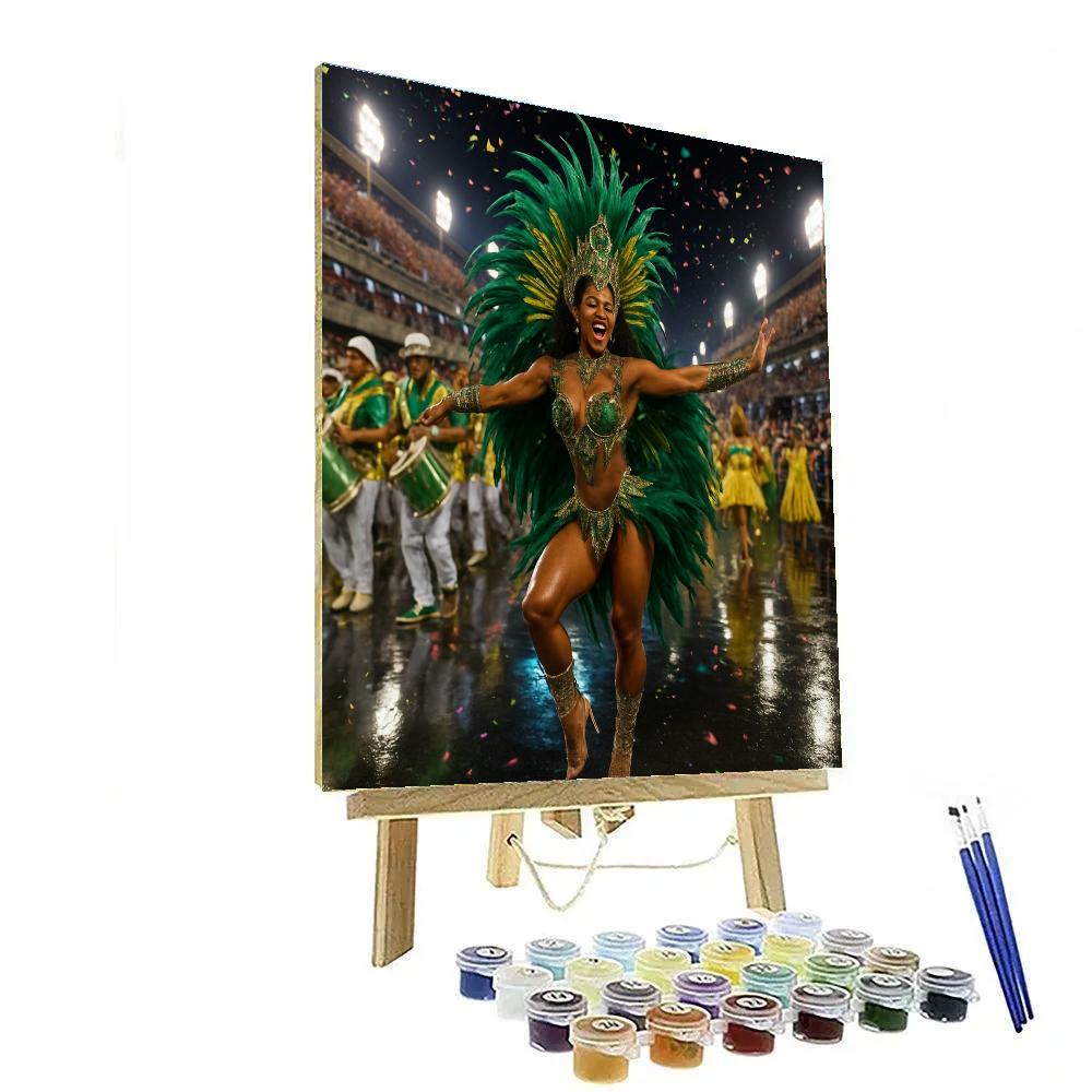 Rio Carnival Samba Avenue Night Parade Number painting