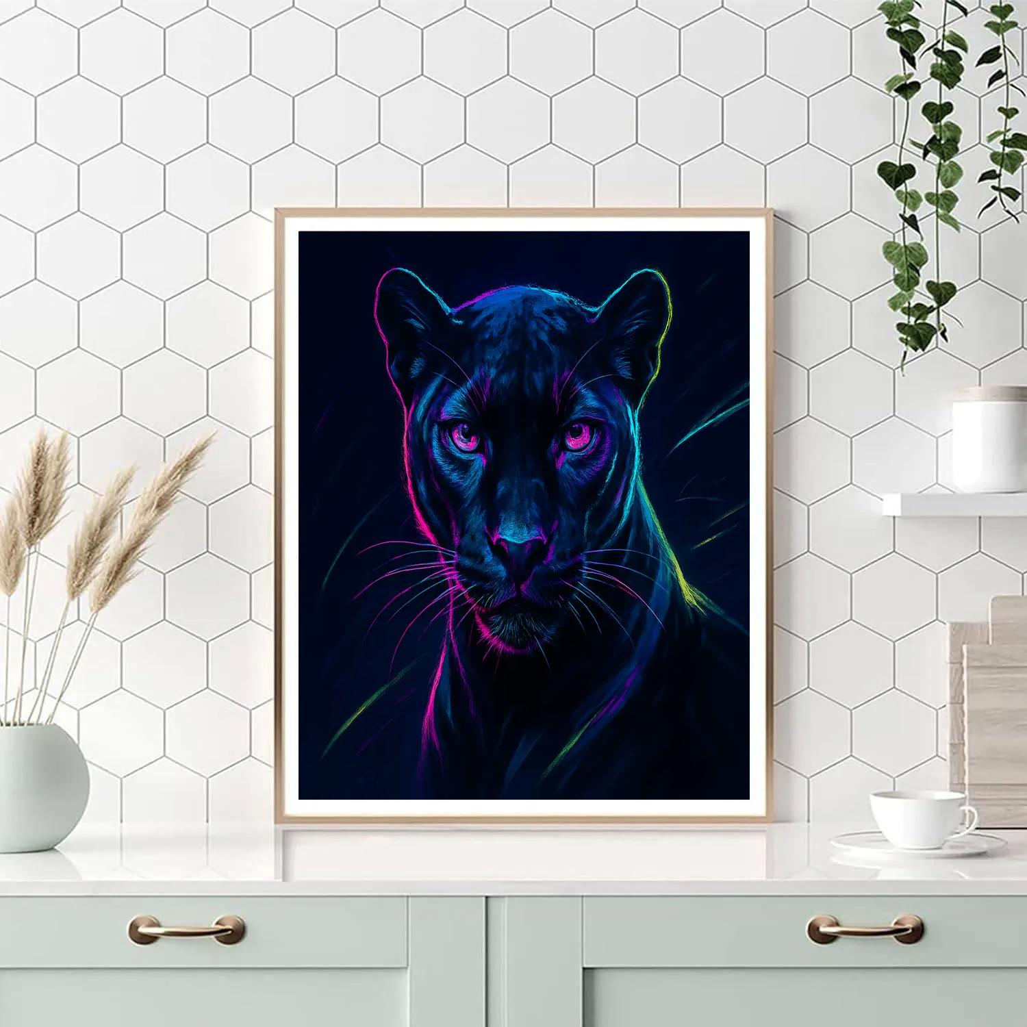 Electric Panther Nightflare Paint by numbers kits