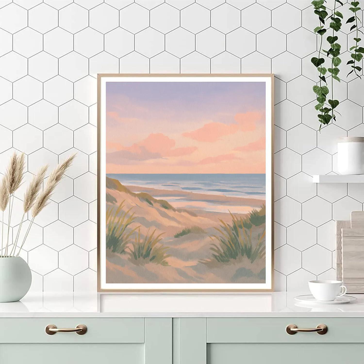 Coastal Dunes At Rose Dawn Number painting