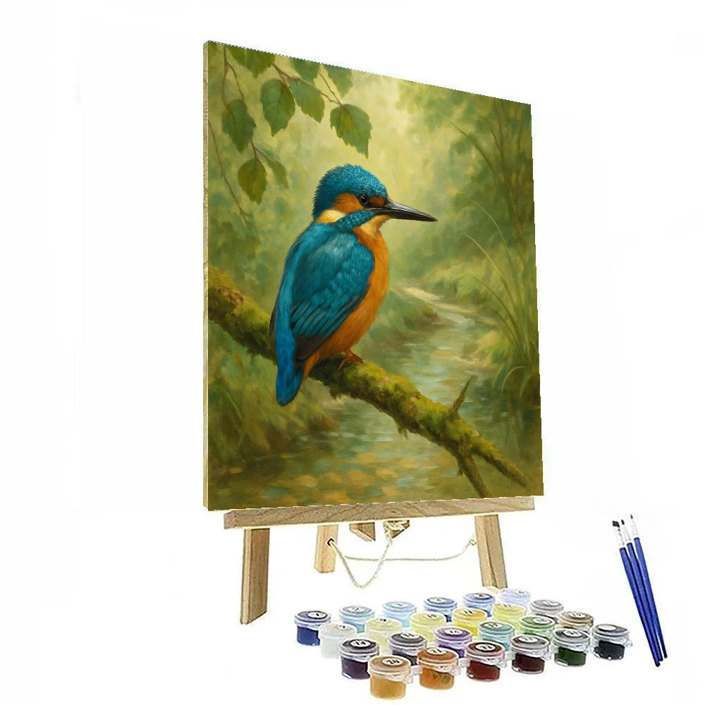 Spring Brook Kingfisher Hideaway Paint by numbers art