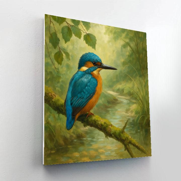 Spring Brook Kingfisher Hideaway Paint by numbers art