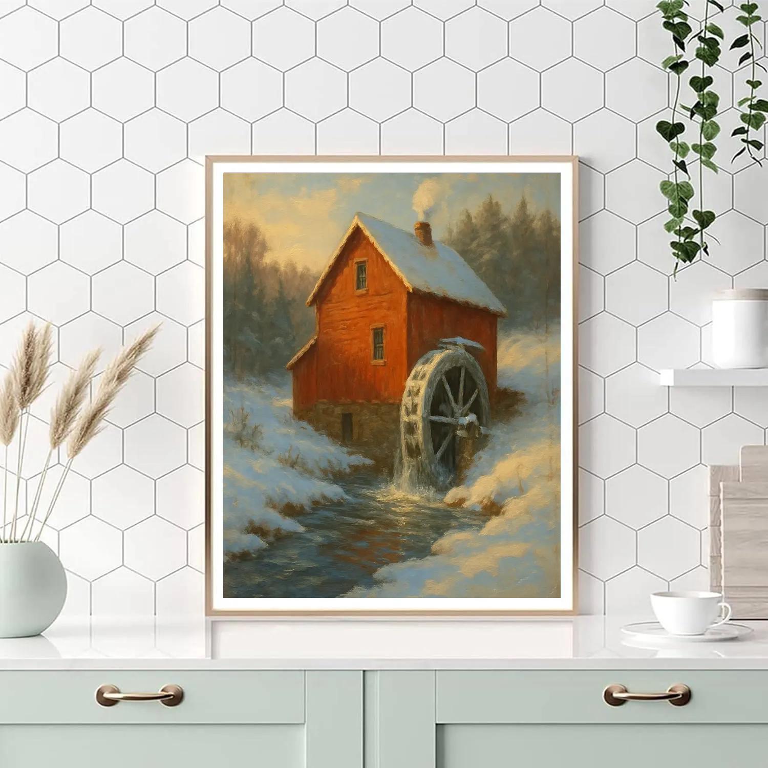 Crystal Morning At The Red Mill Painting by numbers kit
